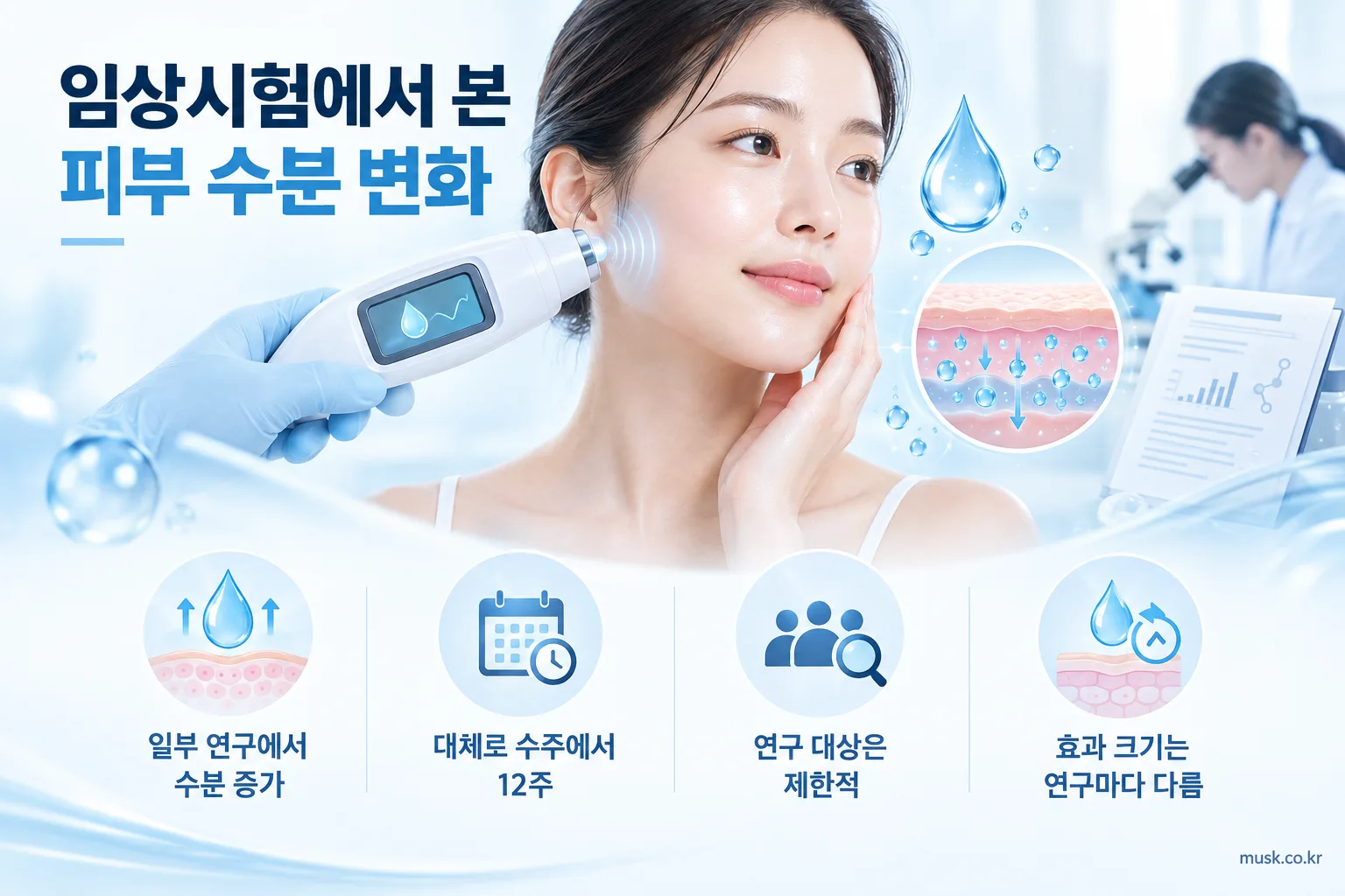 먹는 히알루론산 임상시험에서 확인된 피부 수분 변화