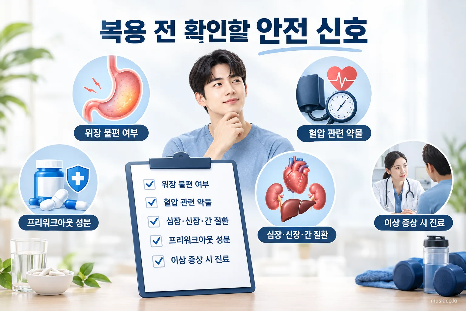 아르기닌은 공복에 먹어야 하나? 운동 전 섭취 시 확인할 점 3 아르기닌 복용 전 위장 증상과 약물 및 질환을 확인하는 체크리스트