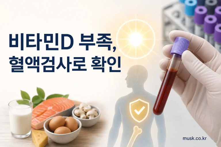 비타민D 부족 여부를 25(OH)D 혈액검사로 확인하는 모습