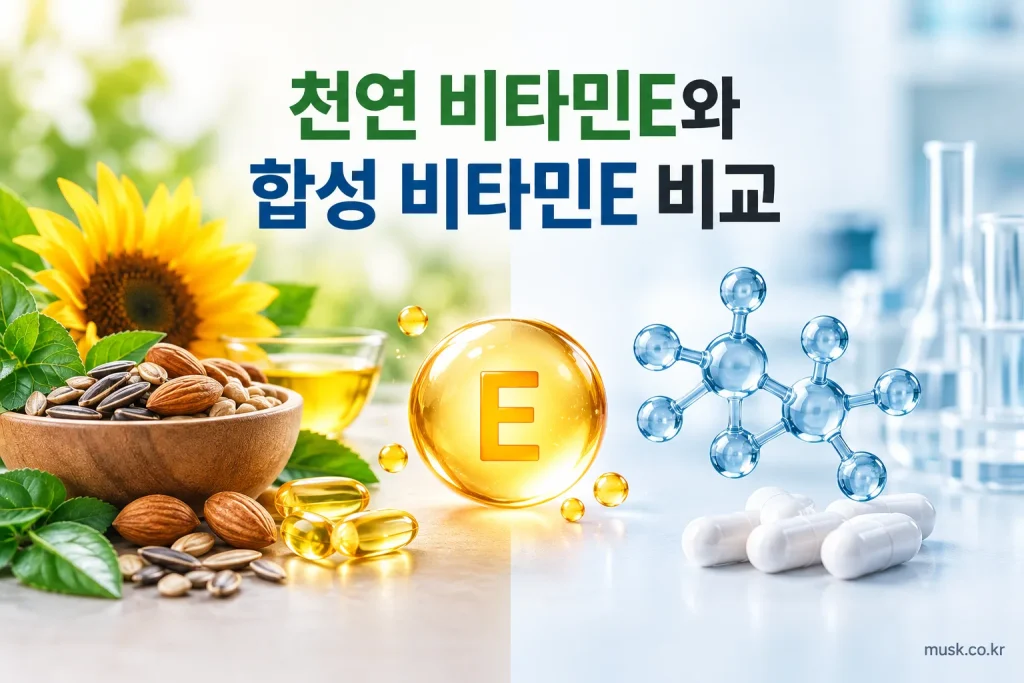 천연 비타민E와 합성 비타민E의 원료 형태와 활성 환산 차이
