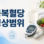 공복혈당 정상범위를 설명하는 혈액검사 건강정보 이미지