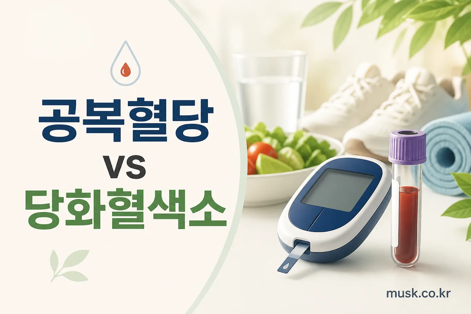 공복혈당과 당화혈색소가 측정하는 기간과 특징을 비교한 대표 이미지