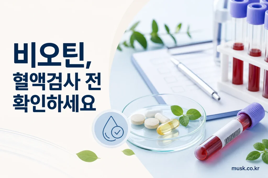 혈액검사 전 비오틴 보충제 복용 사실을 확인하는 모습