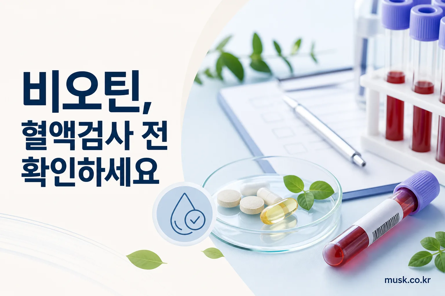 혈액검사 전 비오틴 보충제 복용 사실을 확인하는 모습