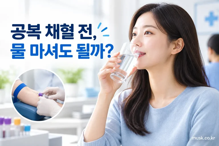 건강검진 공복 채혈 전 물과 커피 섭취 가능 여부를 보여주는 이미지