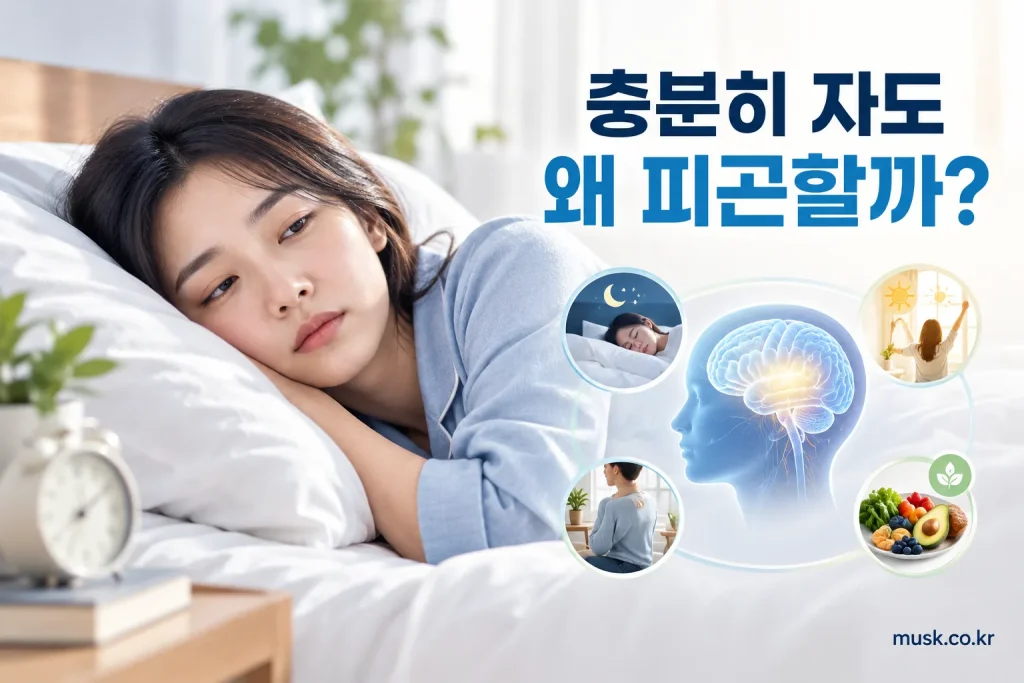 충분히 잠을 잤지만 피곤함을 느끼는 성인