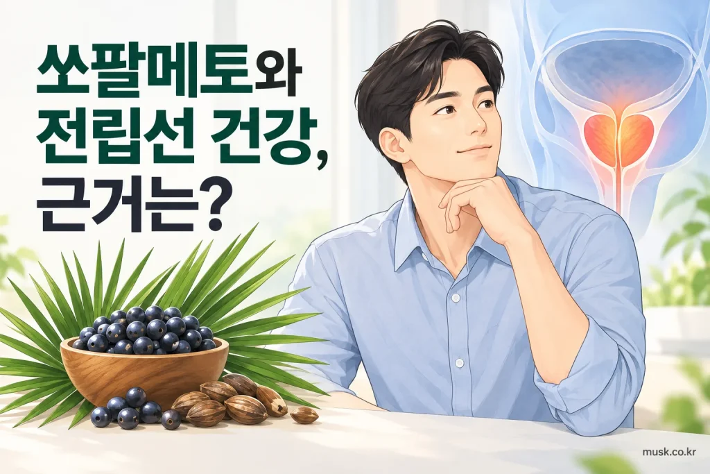 쏘팔메토와 전립선 건강의 연구 근거를 설명하는 대표 이미지