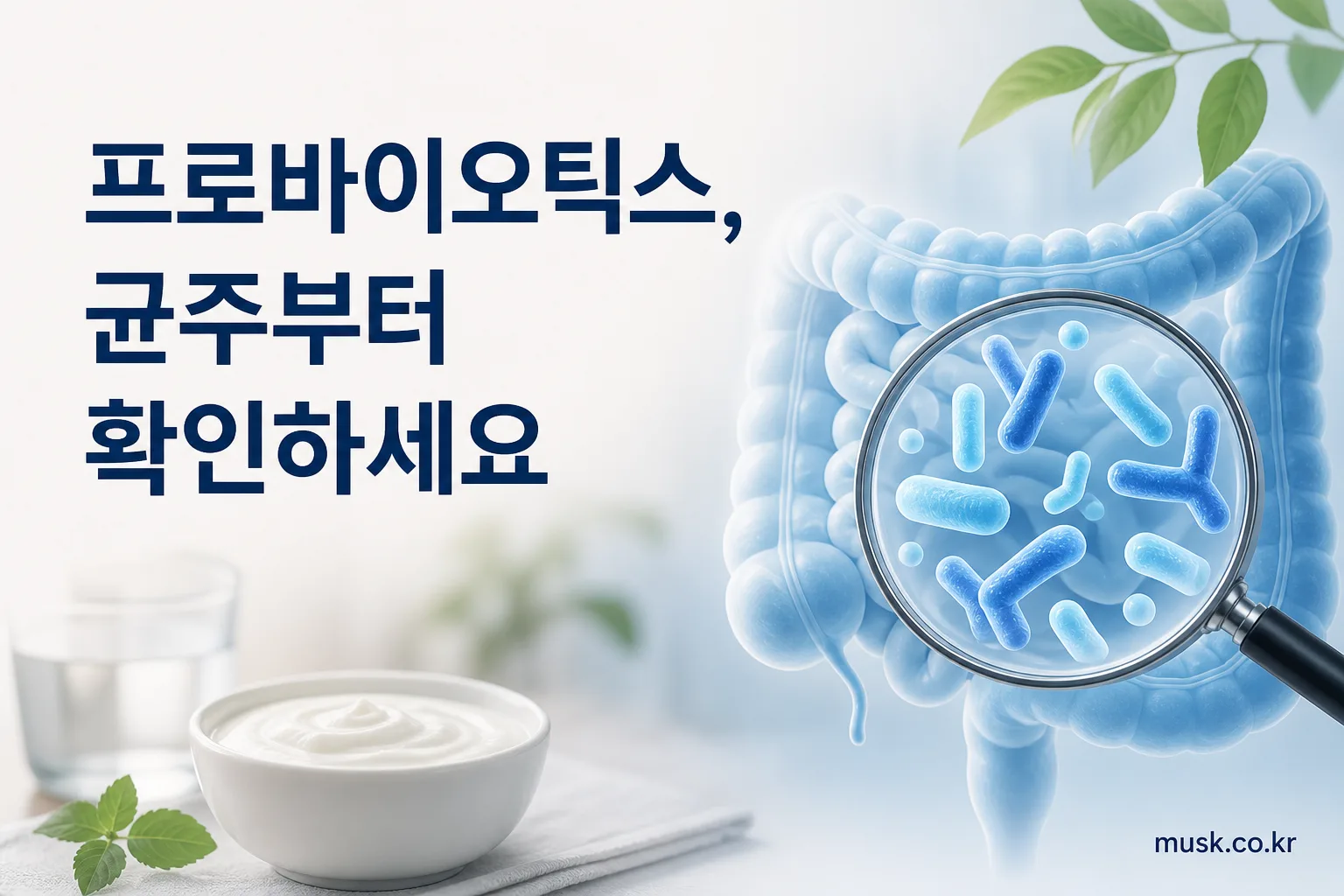 프로바이오틱스 제품에서 균주명과 보장균수를 확인하는 모습