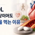 LDL 콜레스테롤이 정상인데 고지혈증 약을 먹는 이유 2 LDL 콜레스테롤이 정상이어도 고지혈증 약을 복용하는 이유를 설명하는 이미지