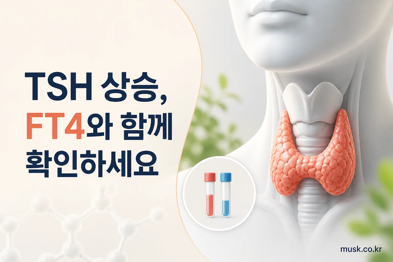 TSH 상승 결과와 FT4 추가 확인을 설명하는 대표 이미지