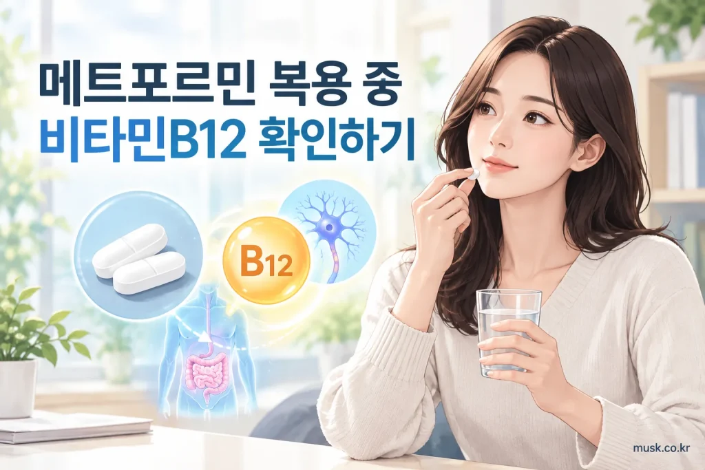 메트포르민 복용 중 비타민B12 검사를 확인하는 모습