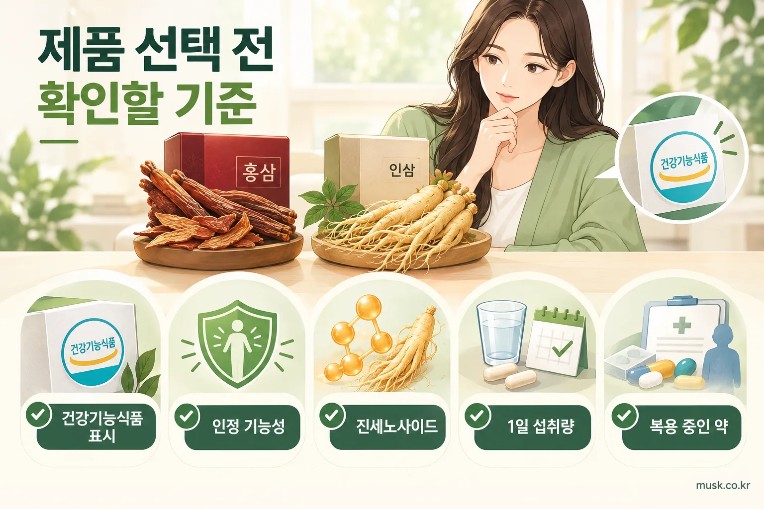 홍삼과 인삼 제품 구매 전 확인할 건강기능식품 표시와 성분 기준