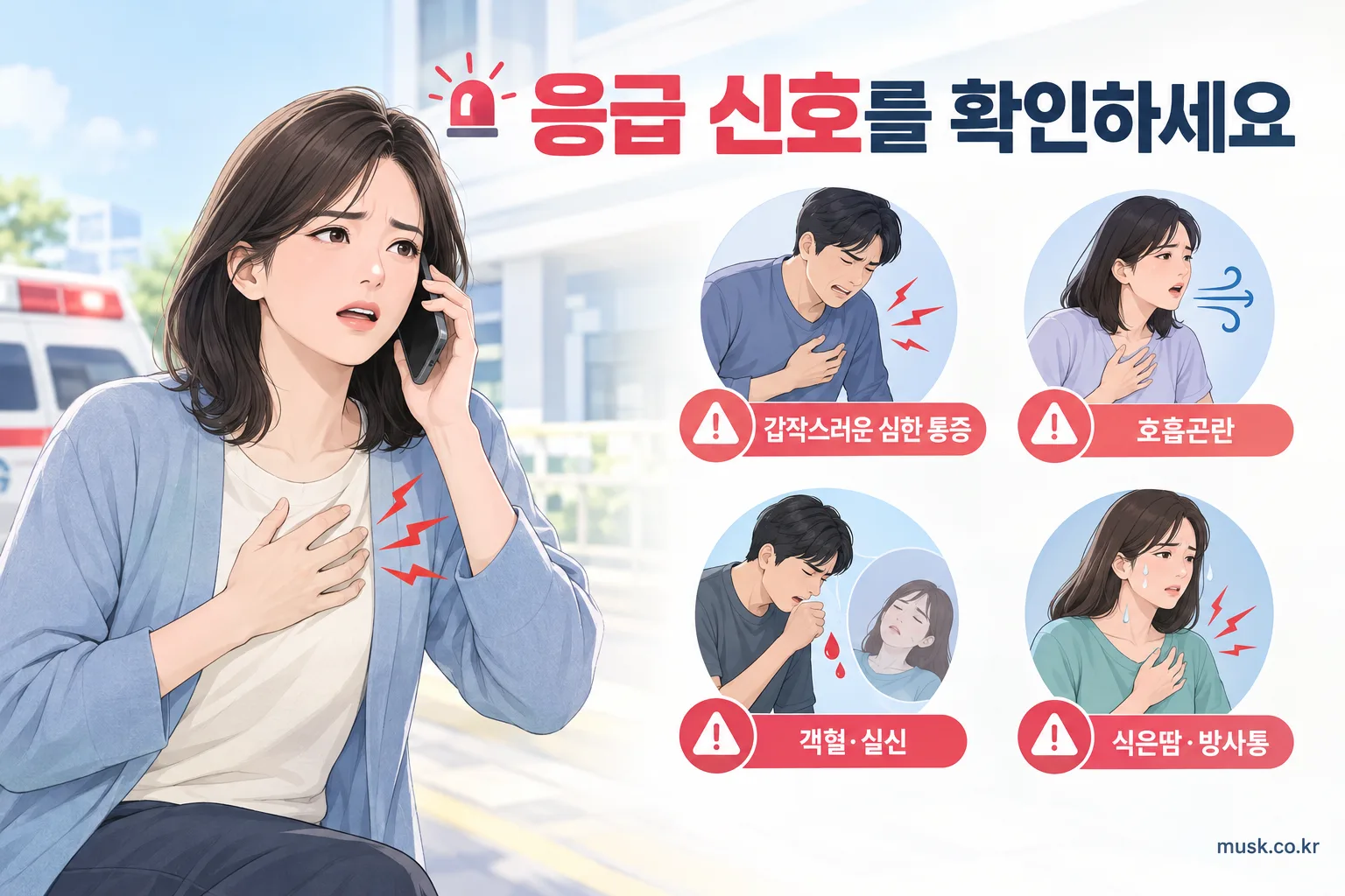 갑작스러운 흉통과 호흡곤란이 있을 때 확인해야 할 응급 신호