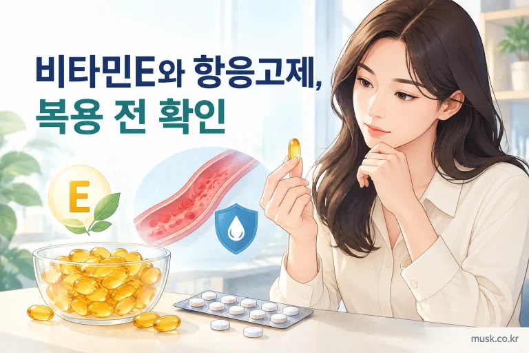 비타민E 보충제와 항응고제 복용 전 의료진 상담 안내 이미지