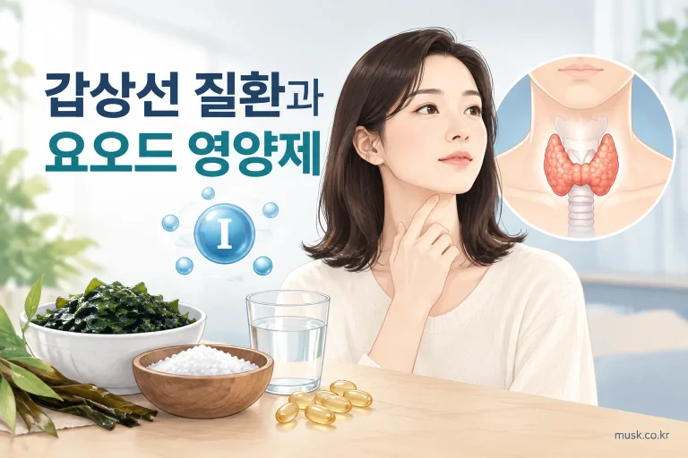 갑상선 질환이 있을 때 요오드 영양제 복용 전 주의사항을 보여주는 이미지