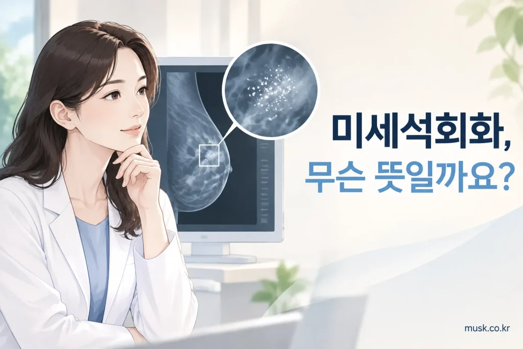 유방촬영술에서 보이는 미세석회화를 설명하는 대표 이미지